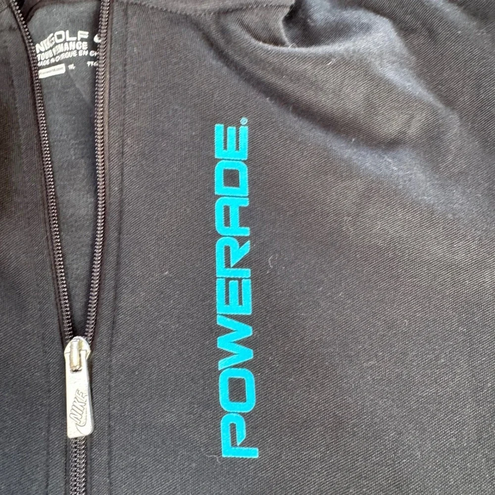 Nike Golf Powerade Jacket Mens XXL Black Full Zip Tour Performance Track Jacket